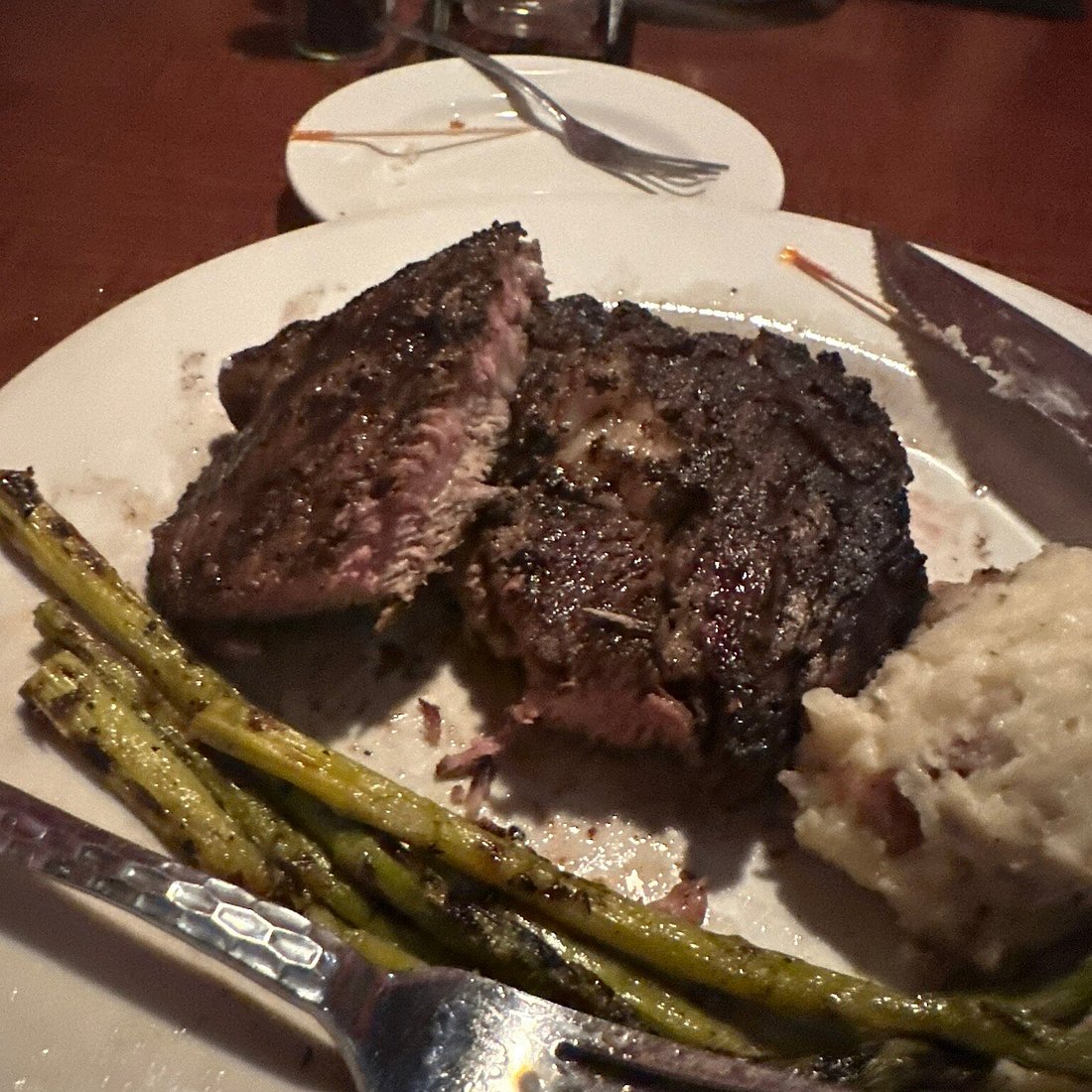 Porterhouse Grill signature dishes Filet Mignon, New York Strip, She Crab Soup, Jumbo Lump Crab Cakes